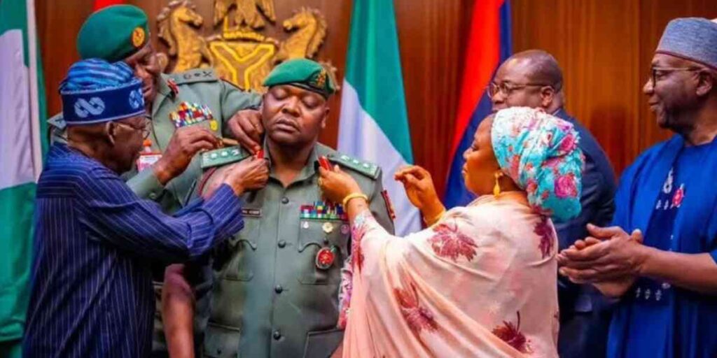 Featured image for “Haba! From lieutenant-colonel to brigadier-general,” confusion as Tinubu promotes his ADC Yusuf again