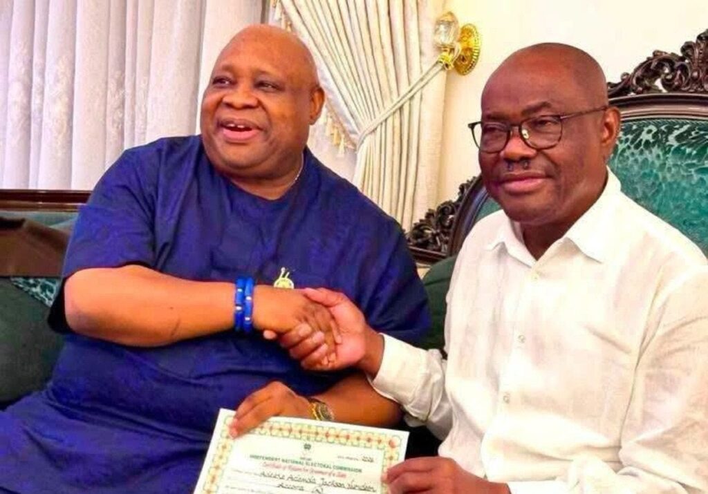Featured image for “Is Gov Adeleke in Accord Party in APC clothing?” Tongues wag as he visits Wike